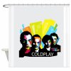 Coldplay Typography shower curtain customized design for home decor AI