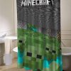 Game Style minecraft shower curtains AI
