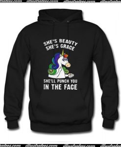 She'll Punch You In The Face Unicorn Hoodie Ap