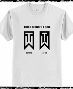 Tiger Woods Before And After Logo Golf T shirt AI