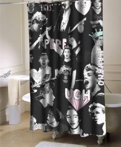 5 Second of summer collage shower curtain AI