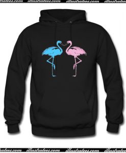 Blue And Pink Flamingo Hoodie AI