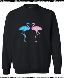 Blue And Pink Flamingo Sweatshirt AI