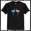 Blue And Pink Flamingo T Shirt AI