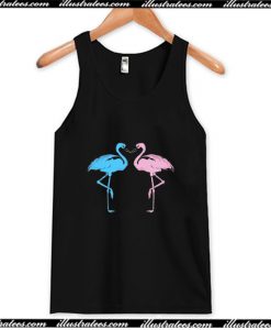 Blue And Pink Flamingo Tank Top AI