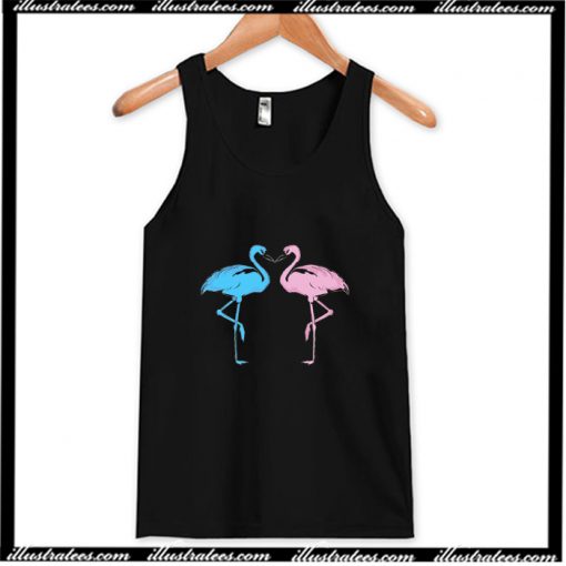 Blue And Pink Flamingo Tank Top AI