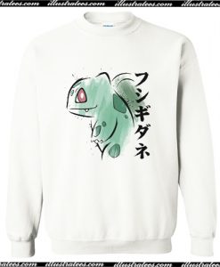 Bulbasaur Pokemon Water Colour Effect Sweatshirt AI