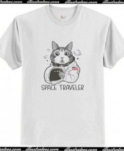 Cat Astronaut Space Traveler T-Shirt AI