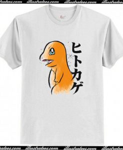 Charmander Pokemon Water Colour Effect T-Shirt AI