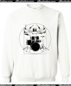 Da Vinci Vitruvian Man Drummer Band Sweatshirt AI