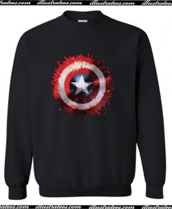Marvel Avengers Assemble Captain America Art Shield Badge Sweatshirt AI