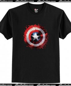 Marvel Avengers Assemble Captain America Art Shield Badge T shirt AI