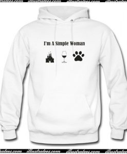 Wine Disney Castle Dog Love I’m A Simple Woman Hoodie AI