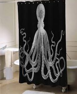 giant octopus shower curtain AI