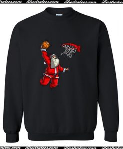Basketball Santa Christmas Hat Ball Sweatshirt AI