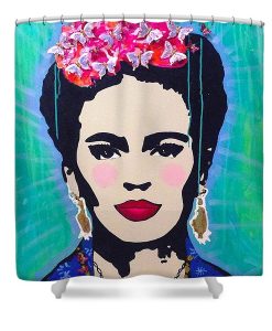 Frida Kahlo Mariposas Shower Curtain AI