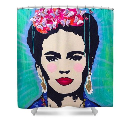 Frida Kahlo Mariposas Shower Curtain AI