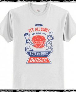 Happy Its All Good Big Burger Boys & Girls T Shirt AI