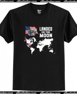 Landed On The Moon Black T Shirt AI