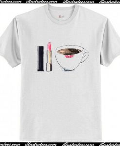 Lipstick With Coffee T Shirt AI
