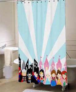 superhero princess shower curtain AI