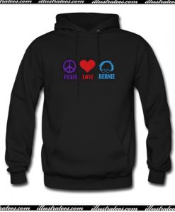 Peace Love Bernie Sanders Hoodie AI