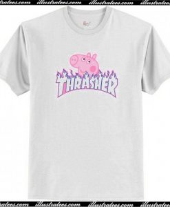 Peppa Pig X Thrasher Parody T-Shirt AI