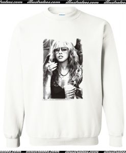 Stevie Nicks Smoking Young Vintage White Sweatshirt AI