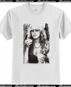 Stevie Nicks Smoking Young Vintage White T Shirt AI