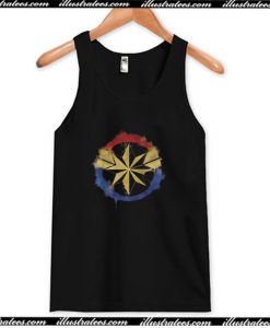 Captain Marvel Spray Paint Logo Tank Top AI