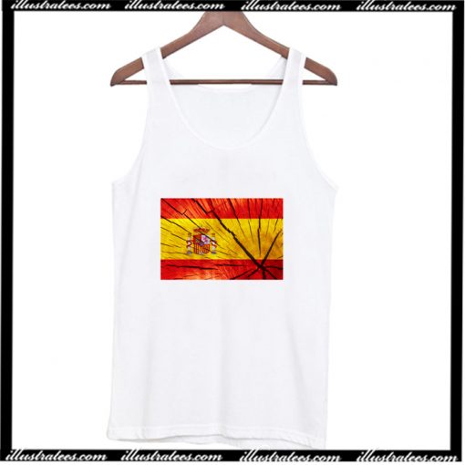 Flag of Spain - Tree Trunk Wood Tank Top AI