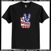 Fourth 4th of July Shirt American Flag Peace Sign Hand T-Shirt AI