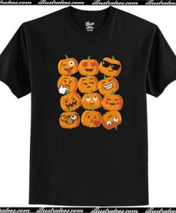 Pumpkin Emoji Faces T-Shirt AI
