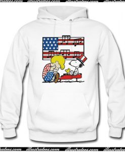 Schroeder Playing Piano Woodstock and Snoopy 4th of July Hoodie AI