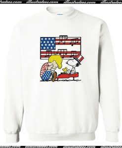Schroeder Playing Piano Woodstock and Snoopy 4th of July Sweatshirt AI