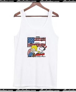 Schroeder Playing Piano Woodstock and Snoopy 4th of July Tank Top AI