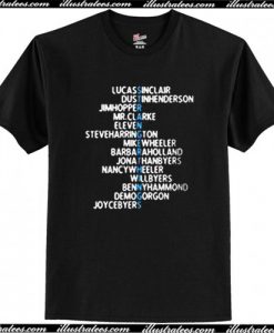 Stranger Things Cast Name T-Shirt AI