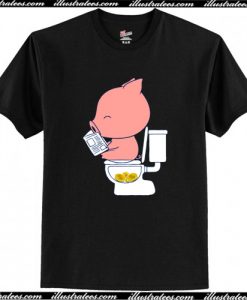 Cha Ching' Pig Pooping Coins in Toilet Funny Parody T-Shirt AI