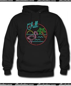 Chill Flamingo Funny Hoodie AI