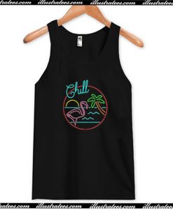 Chill Flamingo Funny Tank Top AI