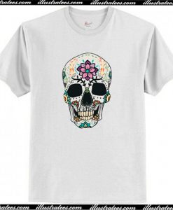 Funny Hippie Floral Skull Tee Shirt gift T-Shirt AI