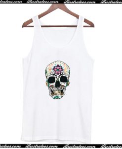 Funny Hippie Floral Skull Tee Shirt gift Tank Top AI