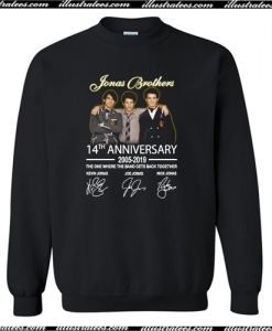 Jonas Brothers 14th Anniversary 2005 2019 Signatures Sweatshirt AI