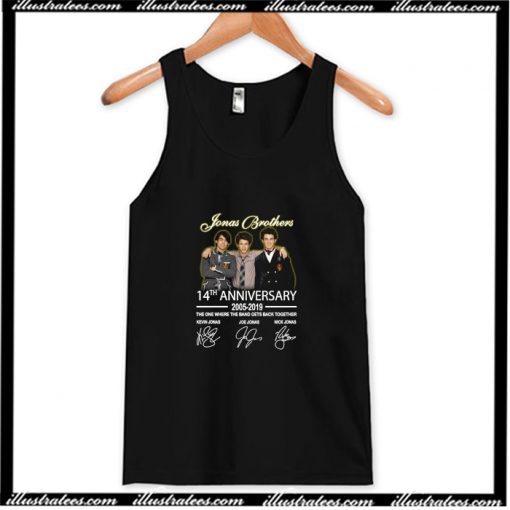 Jonas Brothers 14th Anniversary 2005 2019 Signatures Tank Top AI