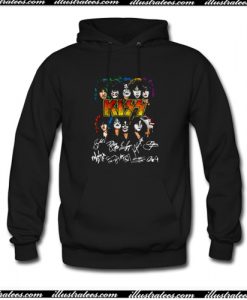 Kiss Band Signatures Hoodie AI