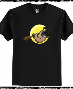 Sloth on a Broom Halloween Series DopeyArt T-Shirt AI