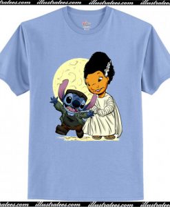 Stitch Parody Frankenstein and Bride Fan Art T-Shirt AI