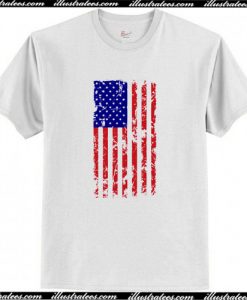 US Flag Distressed T-Shirt AI