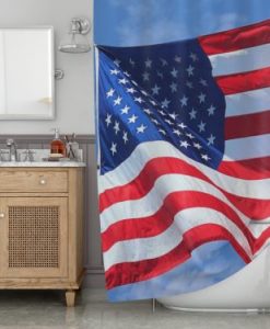 American Flag Shower Curtain AI