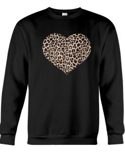 Cheetah Leopard Heart Sweatshirt AI